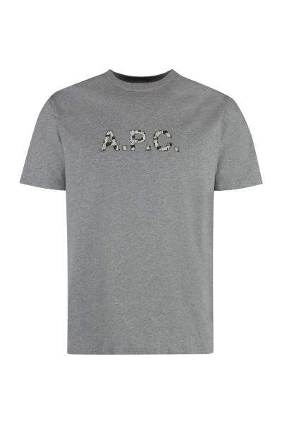 Apc Willow Cotton Crew-neck T-shirt In Grey