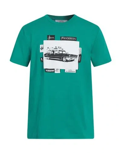 A.p.c. X Jw Anderson Printed Cotton T-shirt In Green