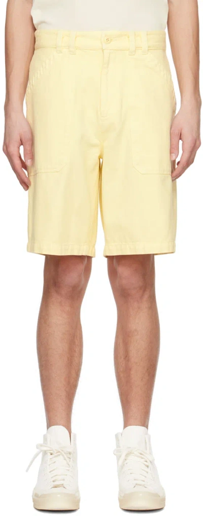 Apc Yellow Parker Denim Shorts In Dab Light Yellow