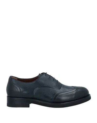 A.testoni A. Testoni Man Lace-up Shoes Midnight Blue Size 7 Calfskin