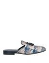 A.testoni Testoni Man Mules & Clogs Navy Size 7 Leather In Navy Blue