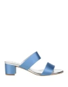 A.testoni A. Testoni Woman Sandals Pastel Blue Size 9.5 Textile Fibers