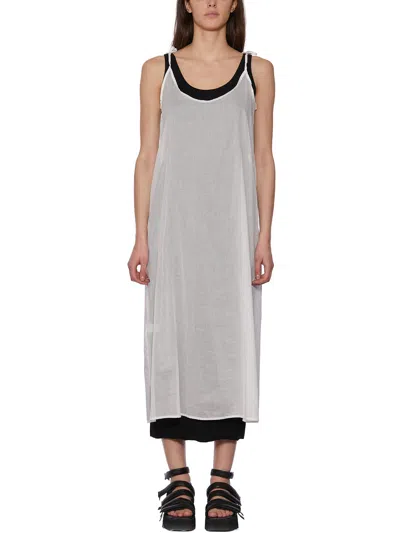 A_me Cotton Long Dress In Gray