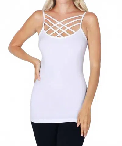 Aaaaa Fashion Criss Cross Seamless Cami In White