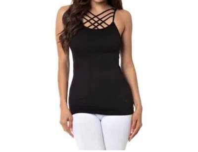 Aaaaa Fashion Strappy Criss Cross Cami In Black