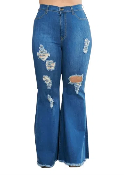 Aaaaa Fashion Women's Riled Up Flare Jeans - Plus In Medium Blue