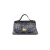 Aaboux Women's Blue / Silver Mira Midi Ice Blue Smooth Grain & Three-tone Tweed Effect Suede In Multi