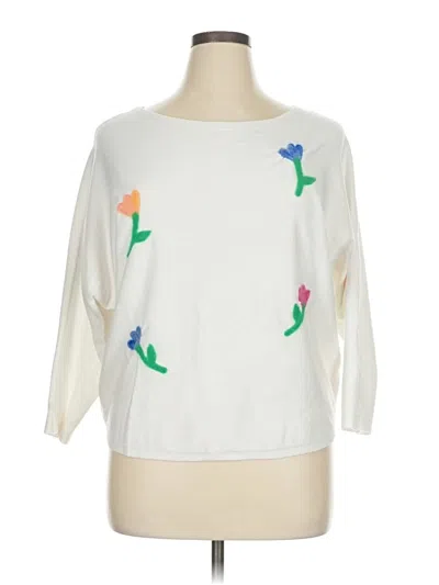 Pre-owned Aaeda Pullover Sweater In White