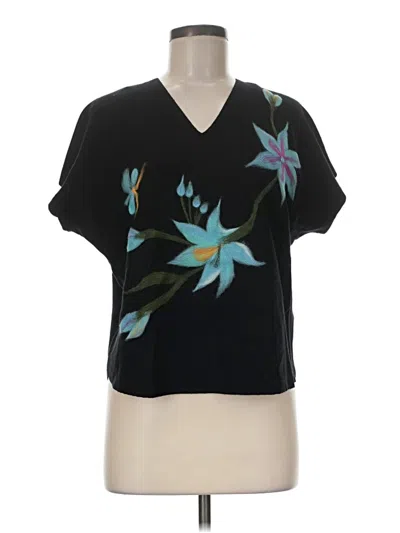 Pre-owned Aaeda Short Sleeve Blouse In Black