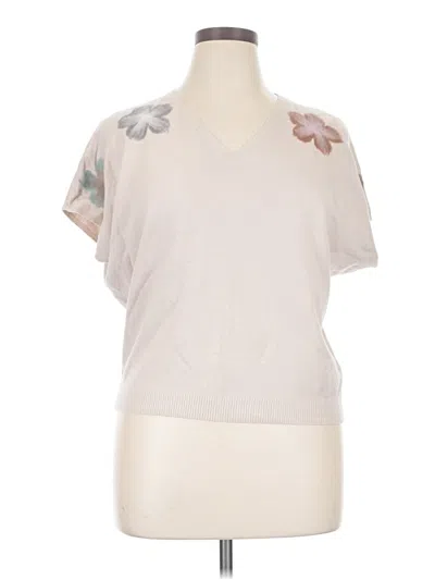 Pre-owned Aaeda Short Sleeve Top Gray V-neck Tops