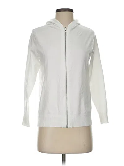 Pre-owned Aaeda Zip Up Hoodie In White