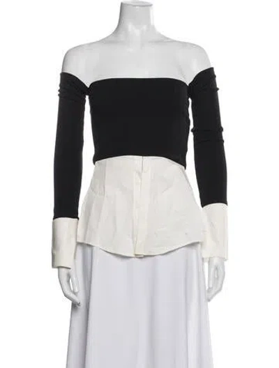 Pre-owned Aaizél Bamboo Off-the-shoulder Top W/ Tags In White