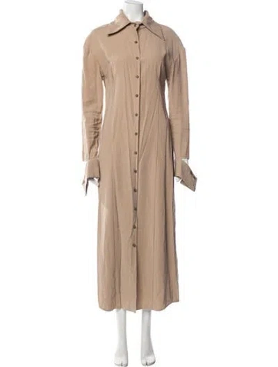 Pre-owned Aaizél Long Dress In Neutrals