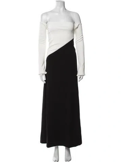 Pre-owned Aaizél Off-the-shoulder Long Dress In Black