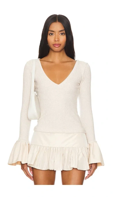 Aaizél Ballerina Cuff Top In Oat & Beige