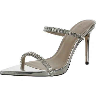 Aaj By Aminah Laila Rhinestone Womens Comfort Insole Pointed Toe Pumps In Gray