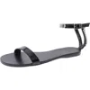 Aaj By Aminah Viktoria Womens Embellished Man Made Ankle Strap In Black