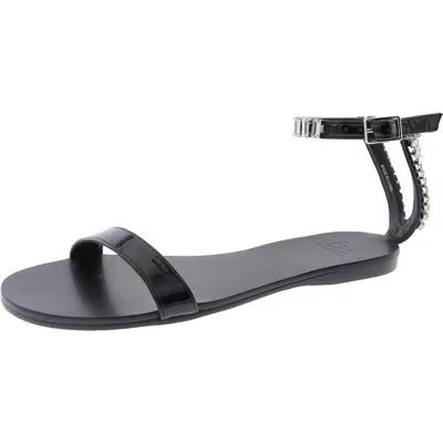 Aaj By Aminah Viktoria Womens Embellished Man Made Ankle Strap In Black