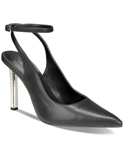 Aaj By Aminah Women's Saraphina Embellished Heel Ankle-strap Pumps In Black
