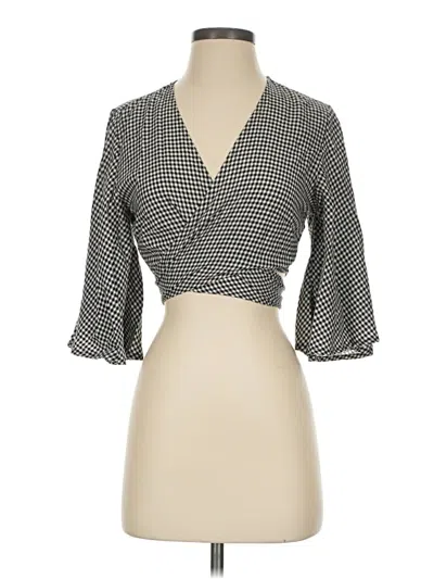 Pre-owned Aakaa 3/4 Sleeve Blouse In Black
