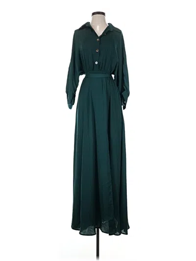 Pre-owned Aakaa Casual Dress In Teal