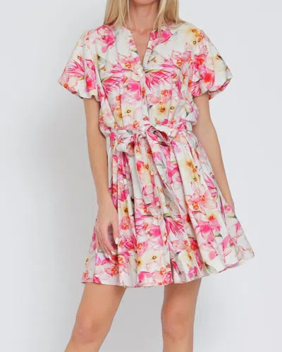 Aakaa Haily Bubble Mini Dress In Pink