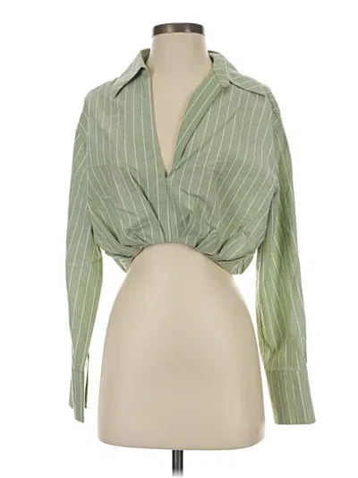 Pre-owned Aakaa Long Sleeve Blouse In Green