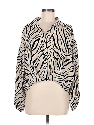 Pre-owned Aakaa Long Sleeve Blouse In Ivory
