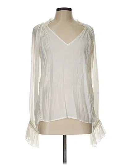 Pre-owned Aakaa Long Sleeve Blouse In White