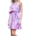 AAKAA ONE SHOULDER BELTED DRESS IN LAVENDER