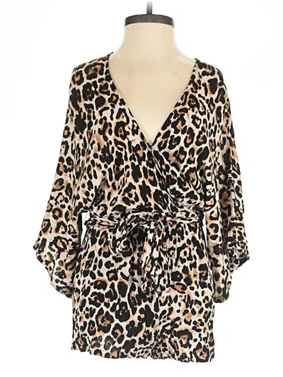 Pre-owned Aakaa Romper In Brown