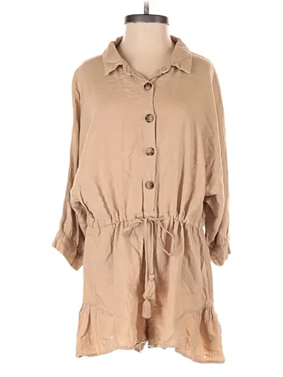 Pre-owned Aakaa Romper In Tan