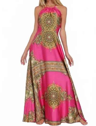 Aakaa Sahara Jewel Maxi Dress In Fuchsia In Pink