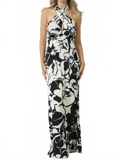 Aakaa Sammy Dress In Black/white In Multi