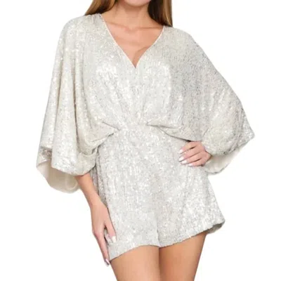 Aakaa Sequin Romper In White