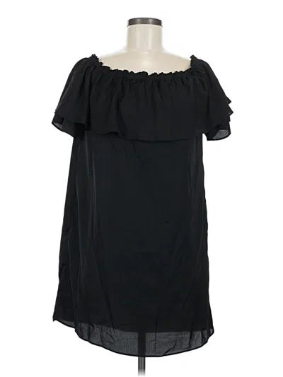 Pre-owned Aakaa Short Sleeve Top Black Off The Shoulder Neckline Tops