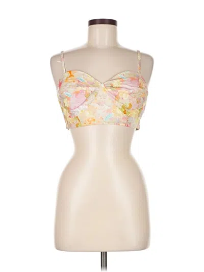 Pre-owned Aakaa Sleeveless Top Yellow Sweetheart Neckline Tops