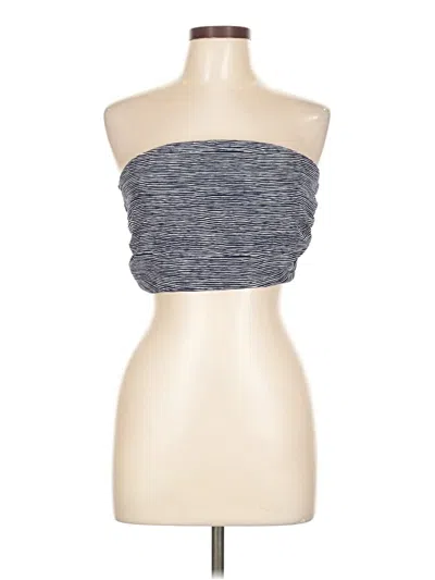 Aakaa Tube Top Blue Strapless Neckline Tops