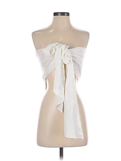 Aakaa Tube Top Ivory Strapless Neckline Tops