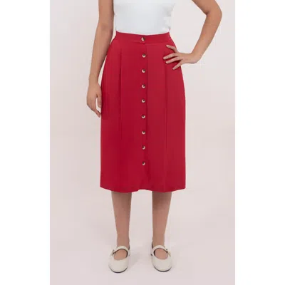 Aam The Label The Midi Skirt In Red