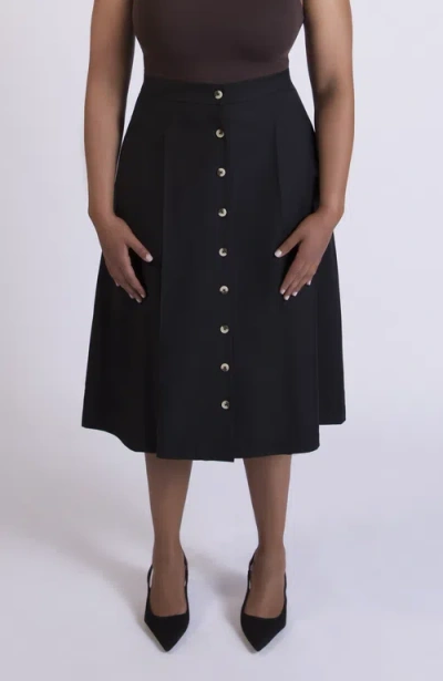 Aam The Label The Wool Midi Skirt In Black