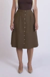 Aam The Label The Wool Midi Skirt In Green