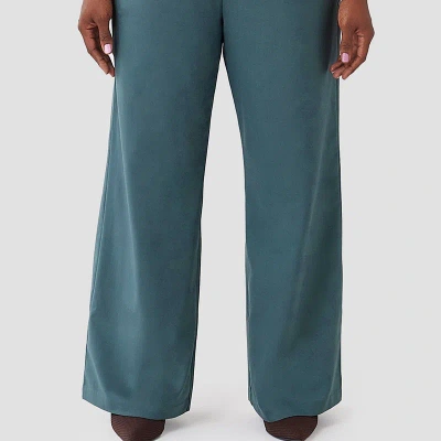 Aam The Label The Wool Wide Leg Pant In Green
