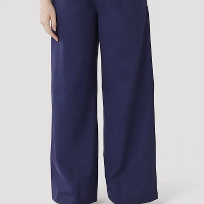 Aam The Label The Wool Wide Leg Pant In Blue