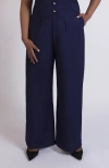 Aam The Label The Wool Wide Leg Pant For Full Hips And Thighs In Blue