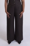 Aam The Label The Wool Wide Leg Pant For Full Hips And Thighs In Brown