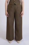 Aam The Label The Wool Wide Leg Pant For Full Hips And Thighs In Brown