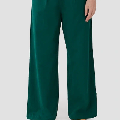 Aam The Label The Wool Wide Leg Pant In Green