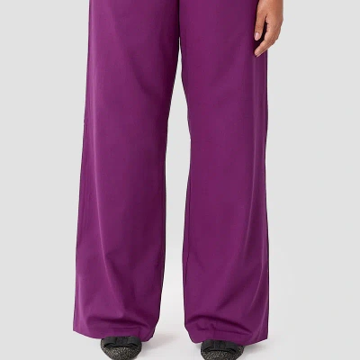 Aam The Label The Wool Wide Leg Pant In Purple