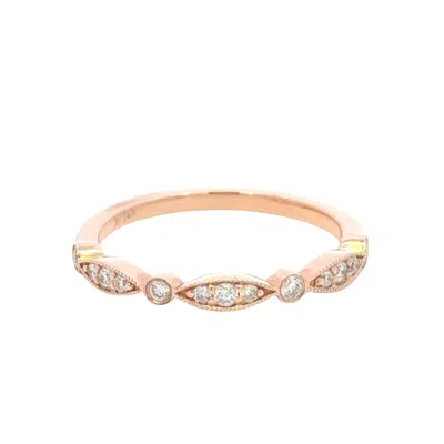 Aamiaa 0.19 Carat Natural Diamond - 1.80 Grams 14k Ring - Size 6.5 In 14k Rose Gold